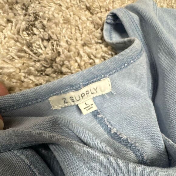 Z SUPPLY WOMEN’S Blue PAXTON KNIT DENIM JERSEY MINI DRESS Size Large - Picture 6 of 8